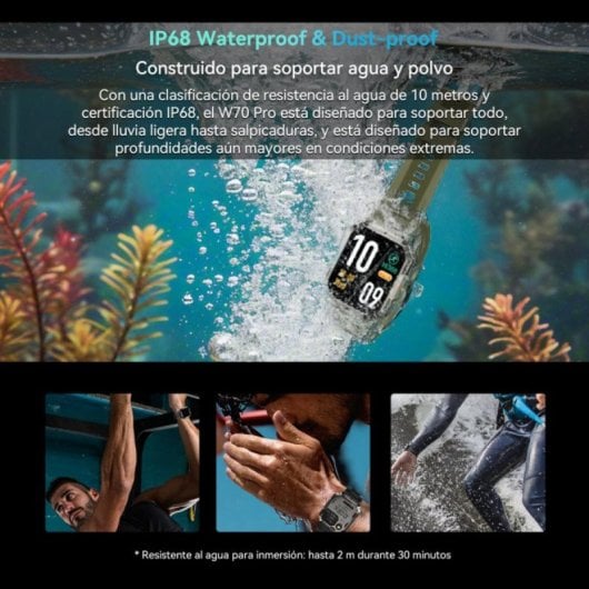 Smartwatch Blackview W70 PRO 2.01" UltraHD, IP68, 120+ Modos Deportivos, 900mAh, BT Dual