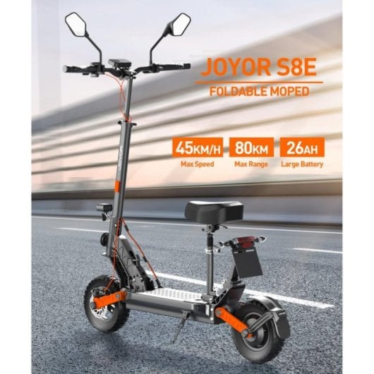Trottinette électrique tout-terrain Joyor S8E 800 W 48 V 26 Ah, double suspension, freins hydrauliques, 10 pouces