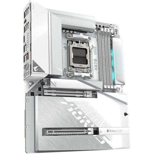 Placa base Gigabyte X870 AORUS Stealth ICE AM5 DDR5 PCIe 5.0 Wi-Fi 7 USB4 LAN 5 GbE