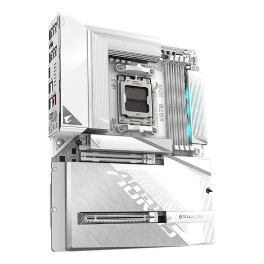 Placa base Gigabyte X870 AORUS Stealth ICE AM5 DDR5 PCIe 5.0 Wi-Fi 7 USB4 LAN 5 GbE
