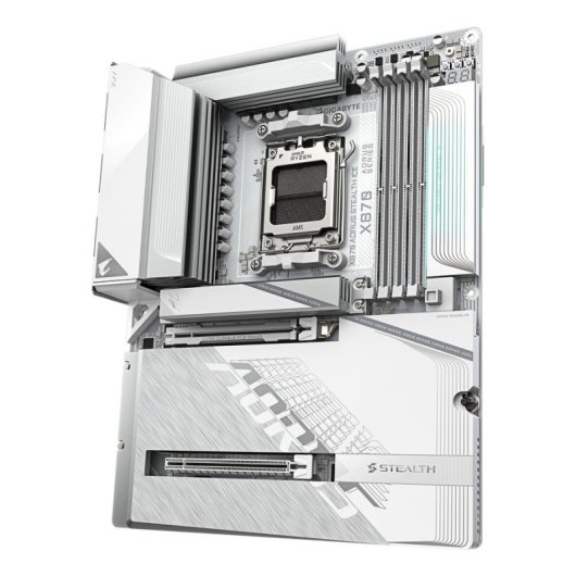 Placa base Gigabyte X870 AORUS Stealth ICE AM5 DDR5 PCIe 5.0 Wi-Fi 7 USB4 LAN 5 GbE