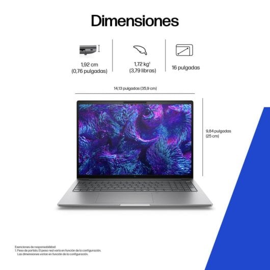 HP ZBook 8 G1i Intel Core Ultra 9 285H 8GB 1TB SSD RTX 500 16" Táctil WUXGA Windows 11 Pro