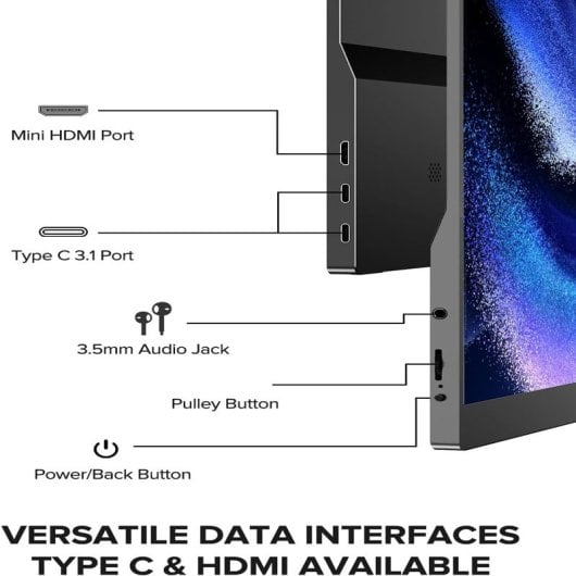 UPERFECT UP156TOUCH Monitor Tátil 15.6" 10 Pontos Capacitivo Ultrafino Mate Type-C FullHD