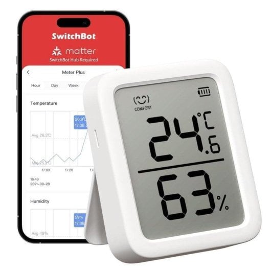 Sensore di Temperatura e Umidità SwitchBot Meter Plus Bluetooth Display XL