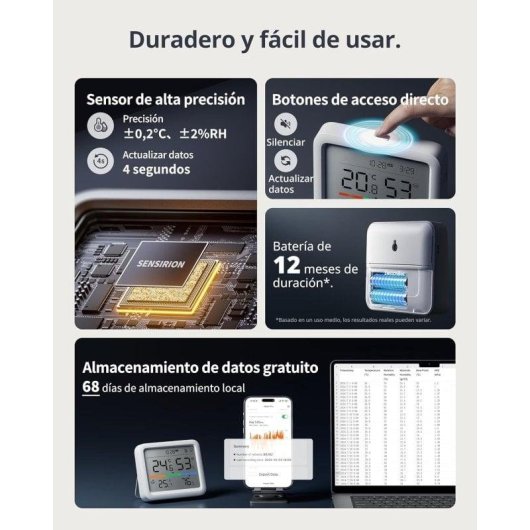 Estación Meteorológica SwitchBot Meter Pro Pantalla 9.2cm Bluetooth Blanca