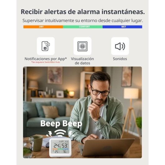Estación Meteorológica SwitchBot Meter Pro Pantalla 9.2cm Sensor Exterior Bluetooth