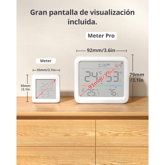Estación Meteorológica SwitchBot Meter Pro Pantalla 9.2cm Sensor Exterior Bluetooth