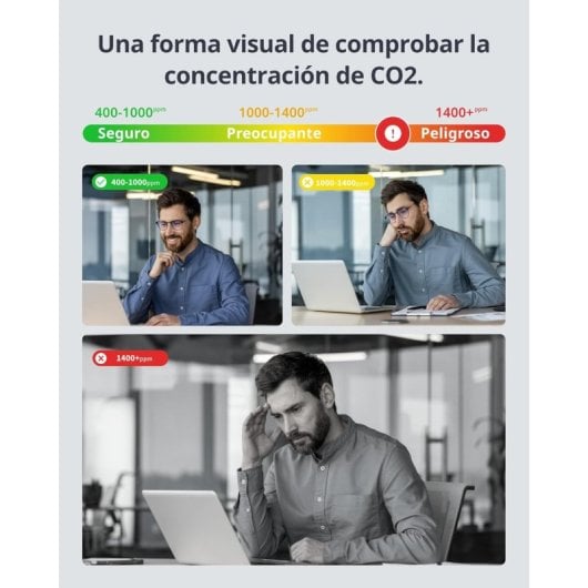 Monitor de Qualidade do Ar SwitchBot Mediator Pro CO2 Display 6-em-1 Precisão Alta App Alarme