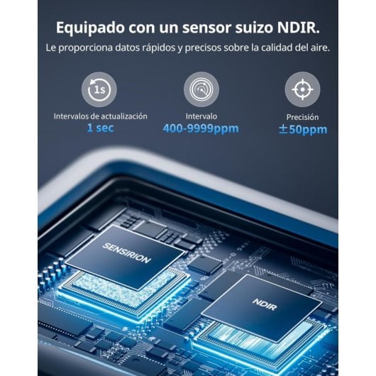 Monitor de Qualidade do Ar SwitchBot Mediator Pro CO2 Display 6-em-1 Precisão Alta App Alarme
