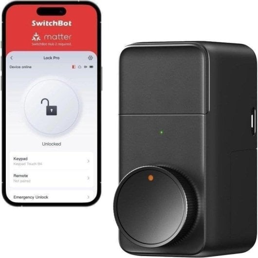 SwitchBot Lock Pro Serrure intelligente sans clé/clé, Noir, Bluetooth, Android/iOS