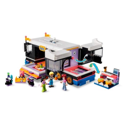LEGO Friends Tour Bus Set 42619 4 Minifiguras Acessórios Área Criativa dos Bastidores
