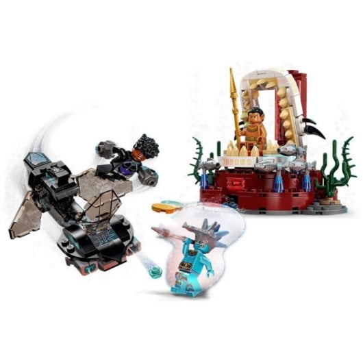 Set LEGO Marvel King Namor's Throne Room 76213 Submarino Skirmisher Minifiguras Shuri Attuma King Namor