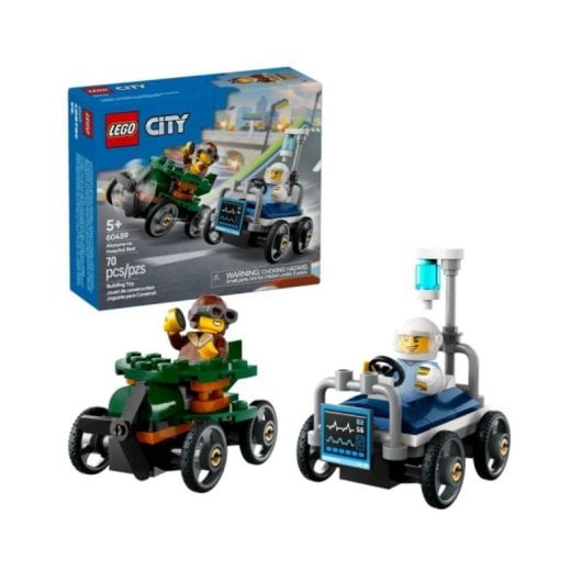 Conjunto de construção de cama hospitalar LEGO City 60459 Aeronave vs Caixa de Sabão com 2 minifiguras