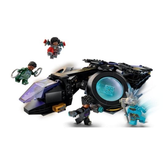 Conjunto de aeronaves LEGO Marvel Sunbird Shuri 76211 com minifiguras articuladas e acessórios