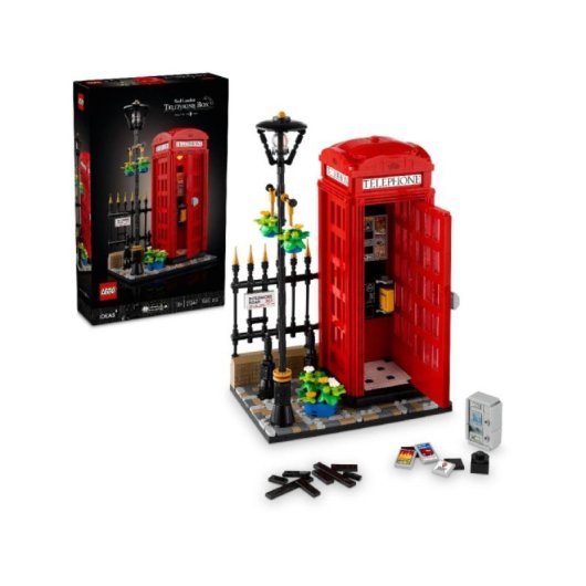 Set LEGO Ideas Red Phone Cabin Londres 21347 Cabina Telefónica Clásica Coleccionable