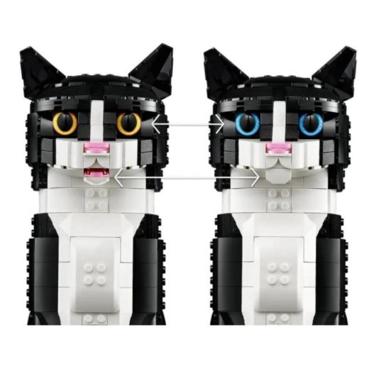 LEGO Schwarz-Weiß-Katzen-Symbole-Set 21349, anpassbare Erwachsenenkollektion