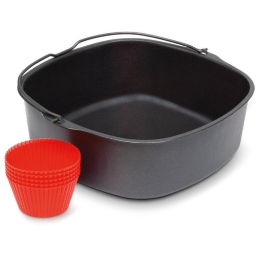 Kit de accesorios Philips HD9925/01 para Airfryer Compacta, acero antiadherente, 7 moldes y libro