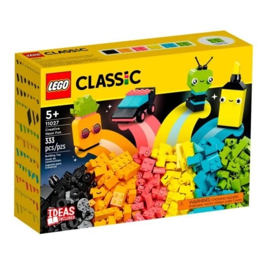 LEGO Classic 11027 Neon-Bauset – Kreativer Spaß – 333 Teile – Lebendige Farben