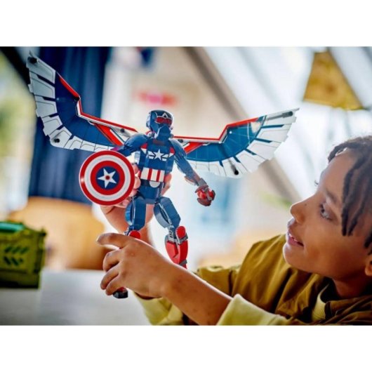 Figura de Construcción LEGO Marvel 76296 Capitán América Falcon Articulada 28cm + Accesorios