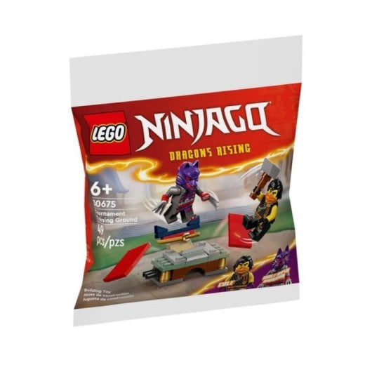 Conjunto LEGO Ninjago - Campo de Treino e Templo de Batalha para Torneio 30675 - Minifiguras Kai e Rapton