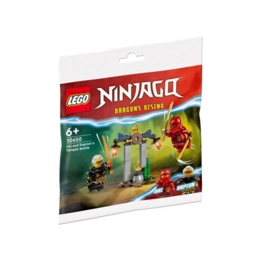 Conjunto LEGO Ninjago - Campo de Treino e Templo de Batalha para Torneio 30675 - Minifiguras Kai e Rapton