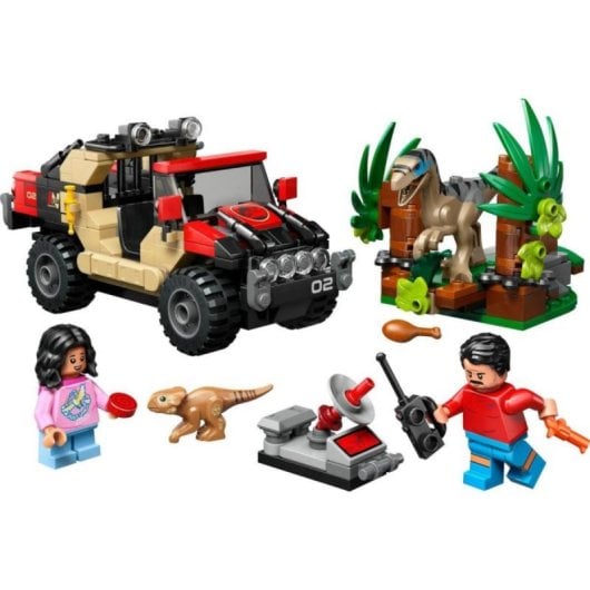Set LEGO Jurassic World 76972 Huida en Todoterreno Velocirraptor Mandíbula Móvil 285 piezas