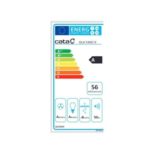 Campana extractora isla Cata Isla Faro X acero inoxidable 820m³/h LED 65dB A cilindrica