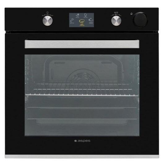 Horno Aspes AHE1400VP Vapor 78L 12 Funciones Display TFT Clase A Negro/Inox