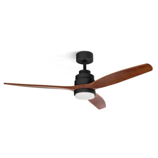 Ventilador de techo Ufesa CFNP 3 aspas madera natural 132cm luz LED regulable 6 velocidades temporizador mando