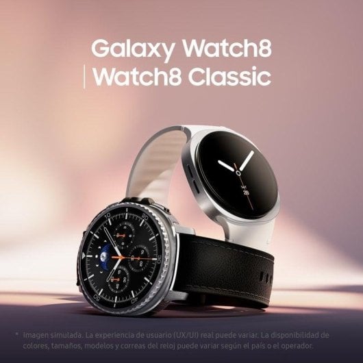 Samsung Galaxy Watch8 Bluetooth GPS NFC 44mm Super AMOLED Prata Correa Branca M Resistente à Água 5ATM+IP68