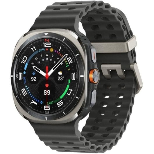 Samsung Galaxy Watch Ultra 4G LTE GPS NFC 47mm Super AMOLED Titane Argent Taille Unique Étanche IP68 SpO2 Pulsomètre
