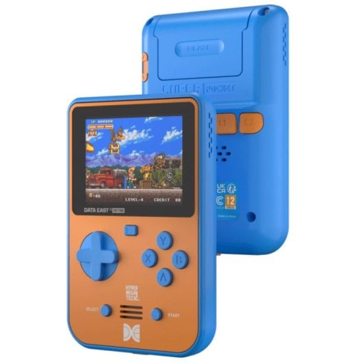 Consola portátil HyperMegaTech! Super Pocket Data East Edition Evercade IPS 2.8" Azul Marrón 18 juegos