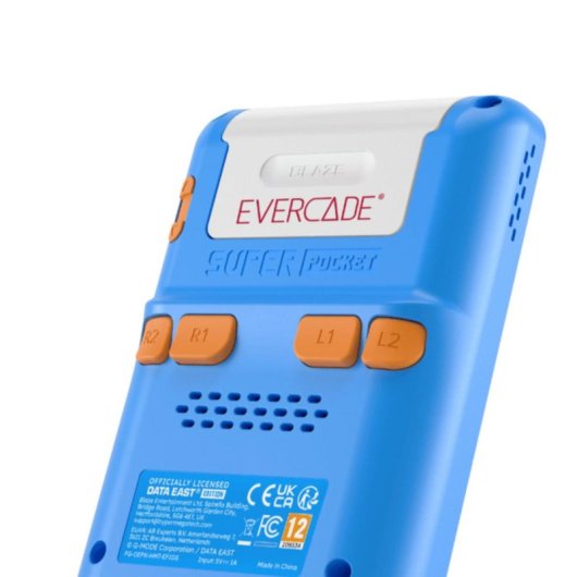 Consola portátil HyperMegaTech! Super Pocket Data East Edition Evercade IPS 2.8" Azul Marrón 18 juegos