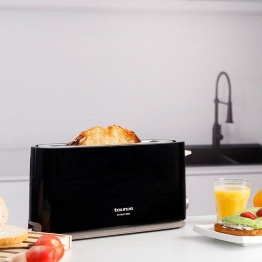 Tostadora Taurus Mytoast Nero 1000W 1 Ranura Larga 7 Niveles Tostado Recogemigas Negro