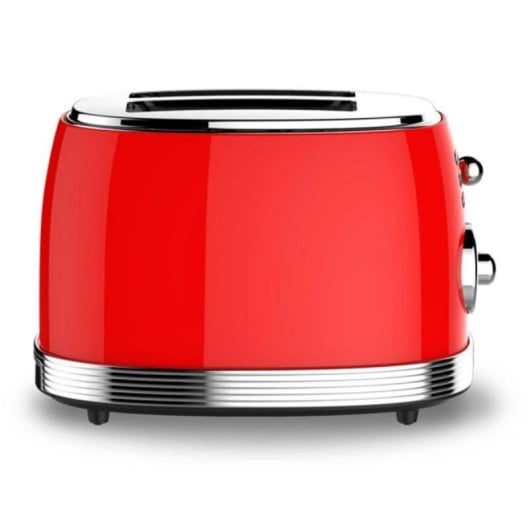 Tostadora Sogo TOS-SS-5460 Acero Inoxidable Roja 850W Doble Ranura Ancha 6 Niveles