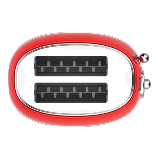 Tostadora Sogo TOS-SS-5460 Acero Inoxidable Roja 850W Doble Ranura Ancha 6 Niveles