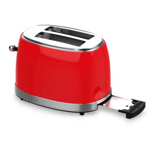 Tostadora Sogo TOS-SS-5460 Acero Inoxidable Roja 850W Doble Ranura Ancha 6 Niveles