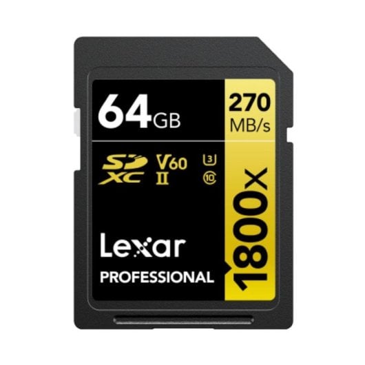 Carte mémoire Lexar 1800x 64GB SDXC Classe 10 UHS-II 270 MB/s