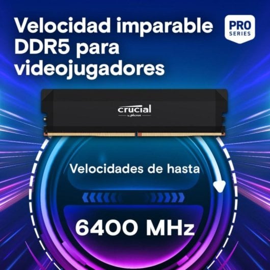 Módulo RAM Crucial Pro CP2K32G64C40U5B 64GB 2x32GB DDR5 6400MHz CL40 DIMM Disipador