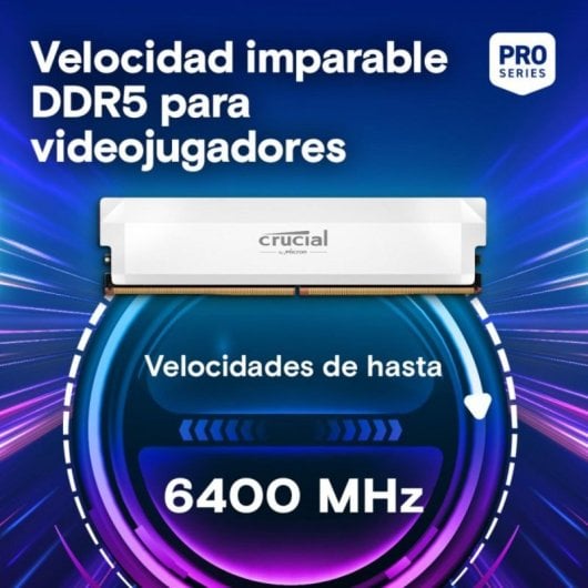 Módulo RAM Crucial Pro CP2K32G60C40U5W 64GB 2x32GB DDR5 6000MHz CL40 288-pin DIMM Disipador térmico
