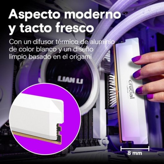 Módulo RAM Crucial Pro CP2K32G60C40U5W 64GB 2x32GB DDR5 6000MHz CL40 288-pin DIMM Disipador térmico