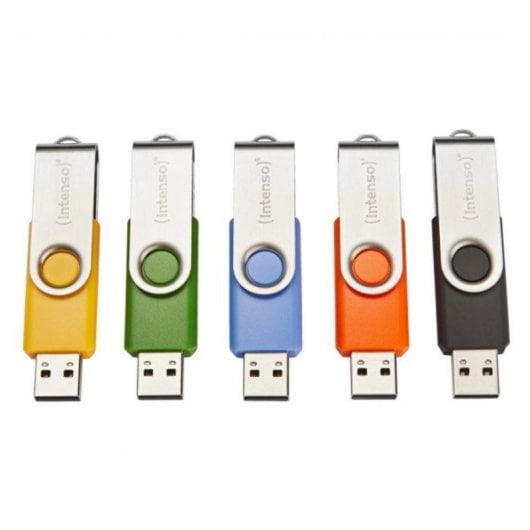 Penna USB Intenso Basic Line 8GB USB 2.0 Velocità 28 MB/s Nero Blu Verde Arancio Giallo