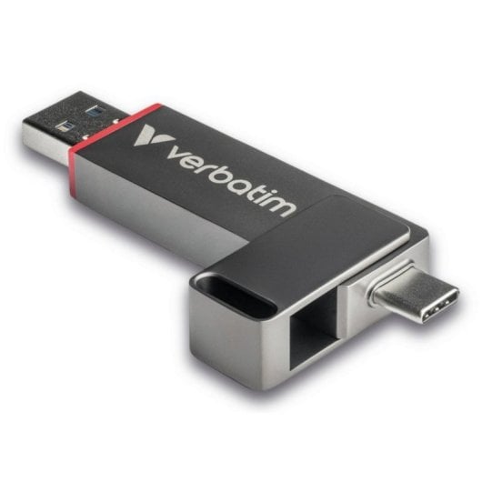 Unidad SSD Externa Verbatim Dual QuickStick 1TB USB 3.2 Gen1 550MB/s Gris Zinc
