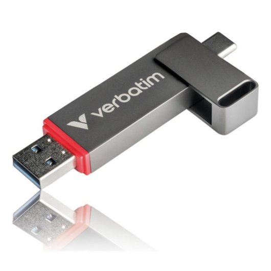 Unidad SSD Externa Verbatim Dual QuickStick 1TB USB 3.2 Gen1 550MB/s Gris Zinc