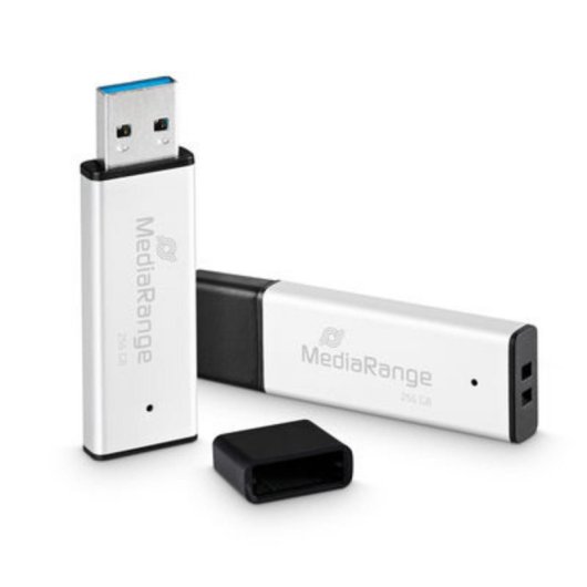 MediaRange MR1903 Clé USB 256 Go USB A 3.2 Gen 1 220 MB/s Tapa Noir Argent