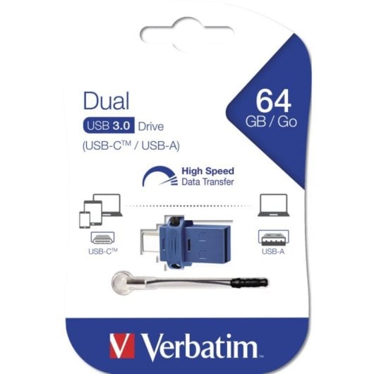 USB-Stick Verbatim Dual USB 3.0 64GB USB-C USB-A Ohne Kappe USB-Stick Verbatim Dual USB 3.0 64GB USB-C USB-A Ohne Kappe