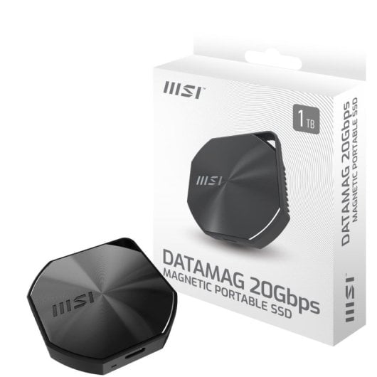 SSD Externo MSI DATAMAG 1TB USB 3.2 Gen 2x2 20Gbps 3D NAND Negro Aluminio