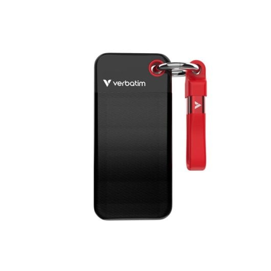 SSD externo Verbatim Pocket 2TB M.2 USB Tipo C 3.2 Gen 2 1000MB/s Negro Rojo