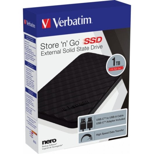 SSD Verbatim Store 'n' Go 1 To USB Type C 3.2 Gen 1 Noir