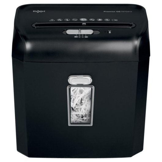 Destructora de papel Rexel ProMax RPS812 8 hojas corte en tiras 6mm 12L antigrampas P-2